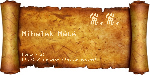 Mihalek Máté névjegykártya