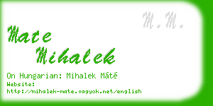 mate mihalek business card